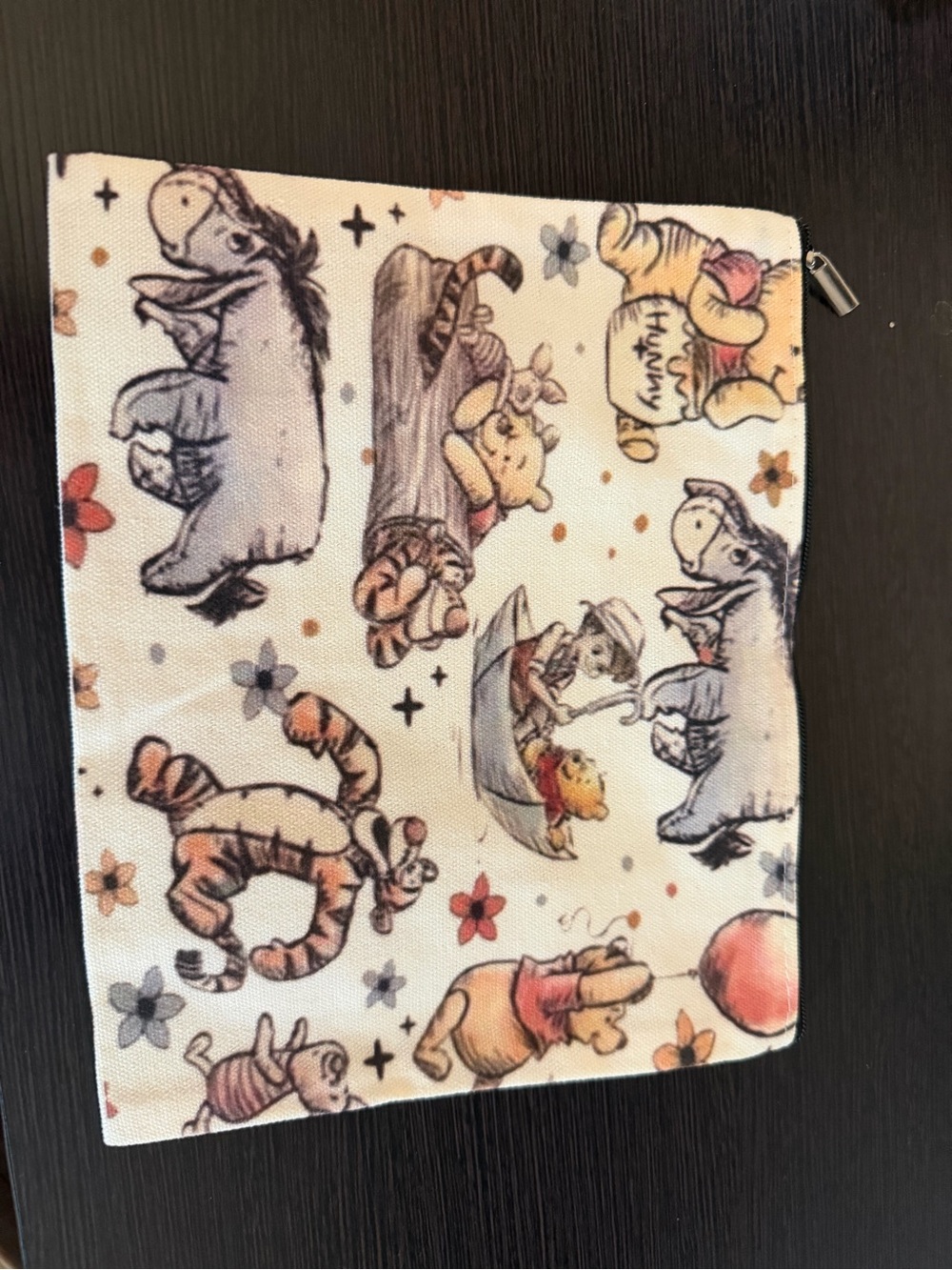 New Never Used Winnie the Pooh Cream Character Zip Pouch - Small Pets Accessory